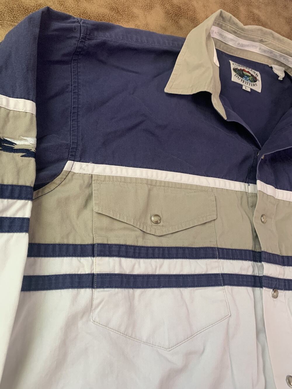 Vintage Cumberland Outfitters Men Size L Large 90’s Pearl Snap Western Shirt